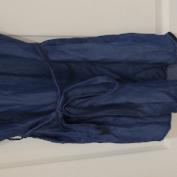 Women's sleeveless chambray denim dress, Sz L, worn only a few times, like new - Picture 2 of 4